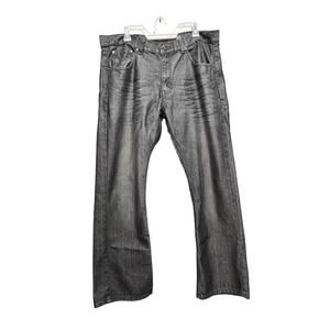 Old Skool Mens 38 Silver PolyCotton Factory Whiskered Multi Pocket Denim Jeans
